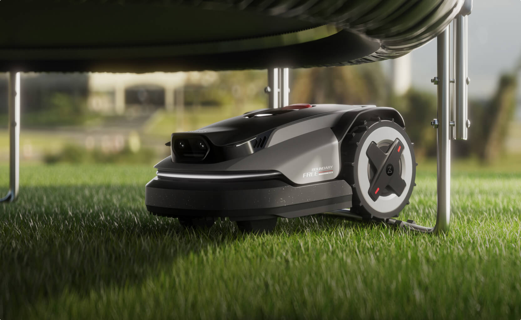 Roborock RockMow S1 prepozna prevozne ovire in jih gladko prevozi