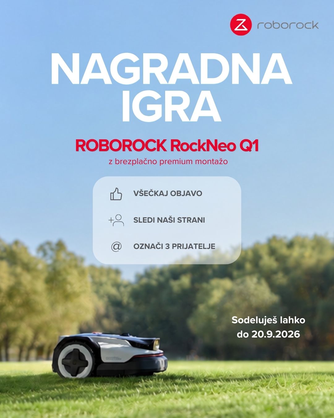 Nagradna igra Roborock RockNeo Q1 z brezplačno premium montažo